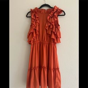 Cute orange ruffled dress
